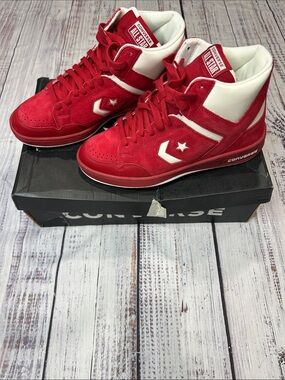 Converse Weapon Luxe Mid Days Ahead Red White Leather Sneaker A14832C